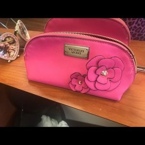 Pink Victoria Secret makeup bag